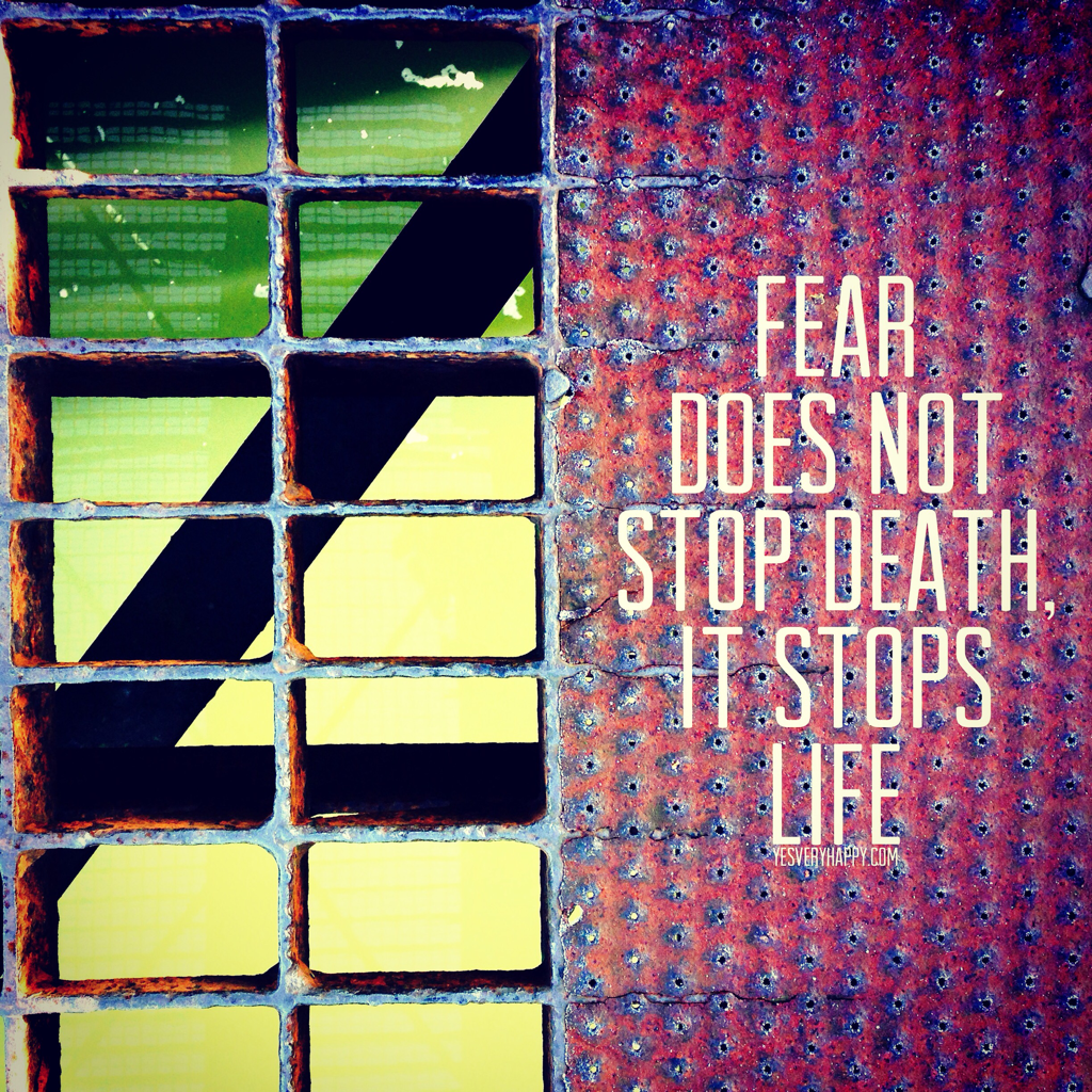 Fear Does Not Stop Death, It Stops Life yesveryhappy.com